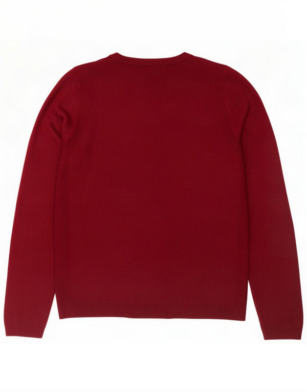 Marks & Spencer Womens Boat Neck Jumper Sweater UK 12 Medium Burgundy