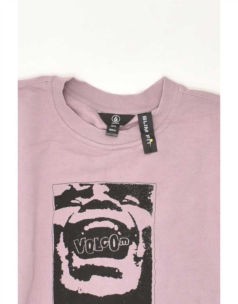 VOLCOM Mens Graphic Slim Fit Sweatshirt Jumper XL Purple Cotton | Vintage Volcom | Thrift | Second-Hand Volcom | Used Clothing | Messina Hembry 