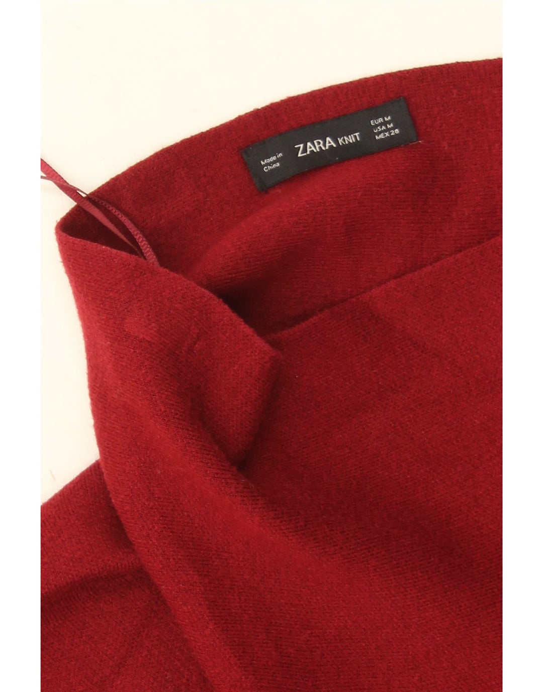 Zara Womens Knit Mini A-Line Skirt Medium W28  Burgundy Viscose