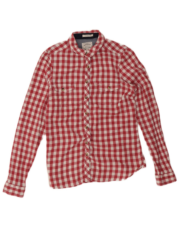 Fat Face Womens Classic Fit Flannel Shirt UK 12 Medium Red Gingham