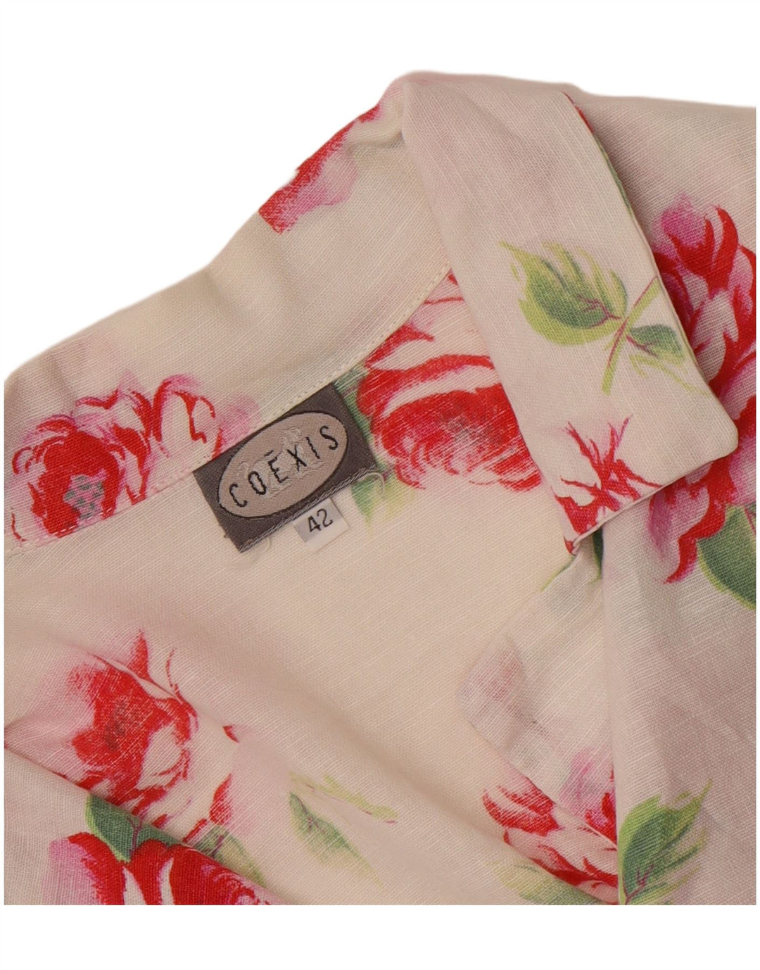 Coexis Womens Crop Sleeveless Shirt Blouse IT 42 Medium White Floral
