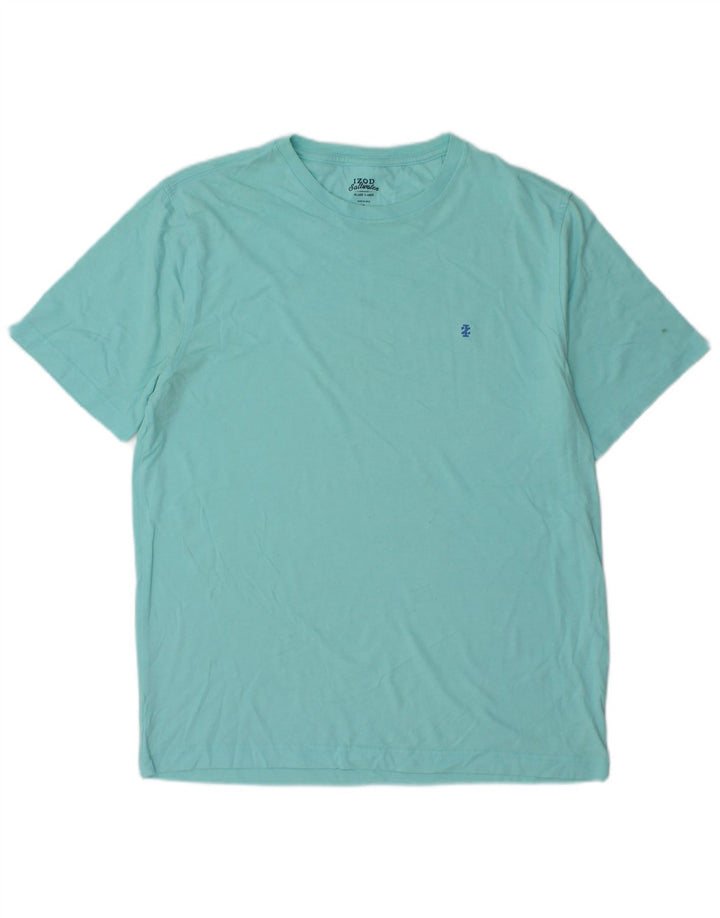 IZOD Mens Salt Water T-Shirt Top Small Blue Cotton