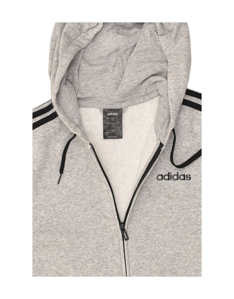 ADIDAS Mens Zip Hoodie Sweater Small Grey Cotton | Vintage Adidas | Thrift | Second-Hand Adidas | Used Clothing | Messina Hembry 