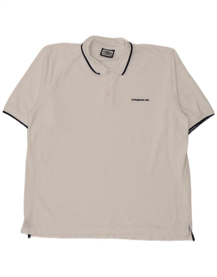 Umbro Mens Polo Shirt XL White Polyester