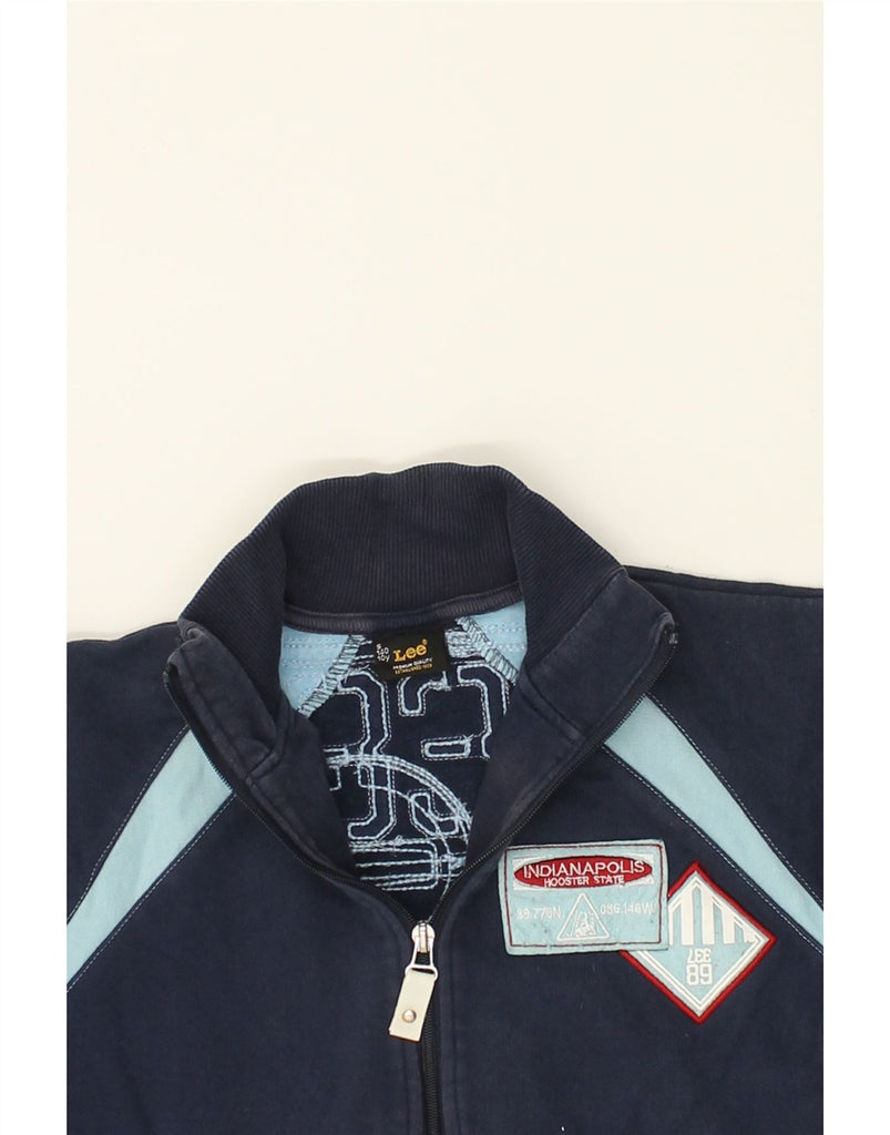 LEE Boys Tracksuit Top Jacket 9-10 Years Small Navy Blue Cotton | Vintage Lee | Thrift | Second-Hand Lee | Used Clothing | Messina Hembry 