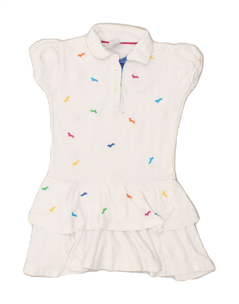 HARMONT & BLAINE Girls Graphic Polo Dress 2-3 Years White Spotted Cotton | Vintage Harmont & Blaine | Thrift | Second-Hand Harmont & Blaine | Used Clothing | Messina Hembry 