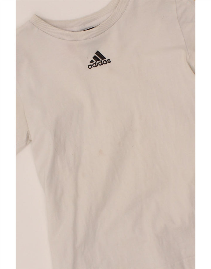 ADIDAS Boys T-Shirt Top 9-10 Years White Cotton Vintage Adidas and Second-Hand Adidas from Messina Hembry 