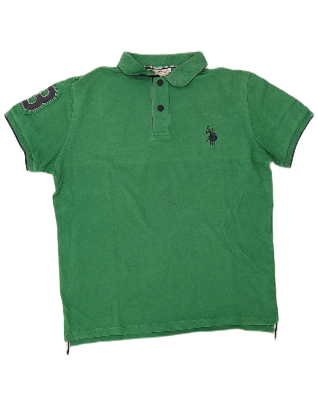 U.S. Polo Assn. Mens Graphic Shirt Medium Green Cotton