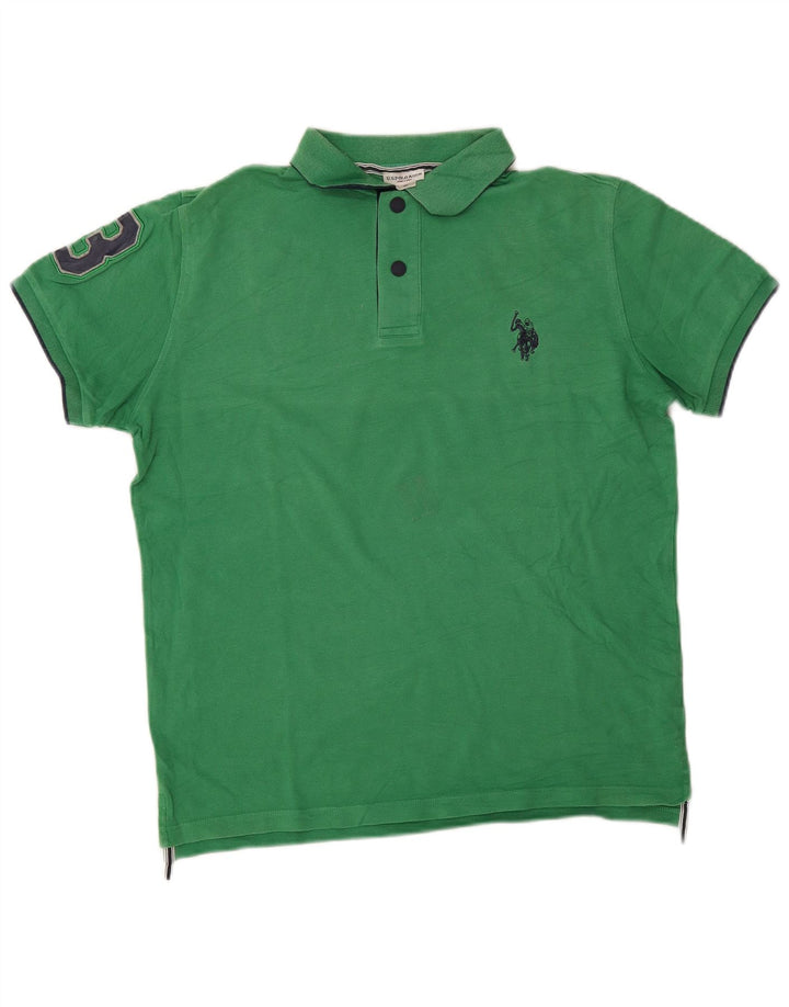 U.S. Polo Assn. Mens Graphic Shirt Medium Green Cotton