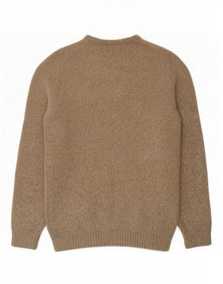 Massimo Dutti Mens Boat Neck Jumper Sweater XL Beige Flecked