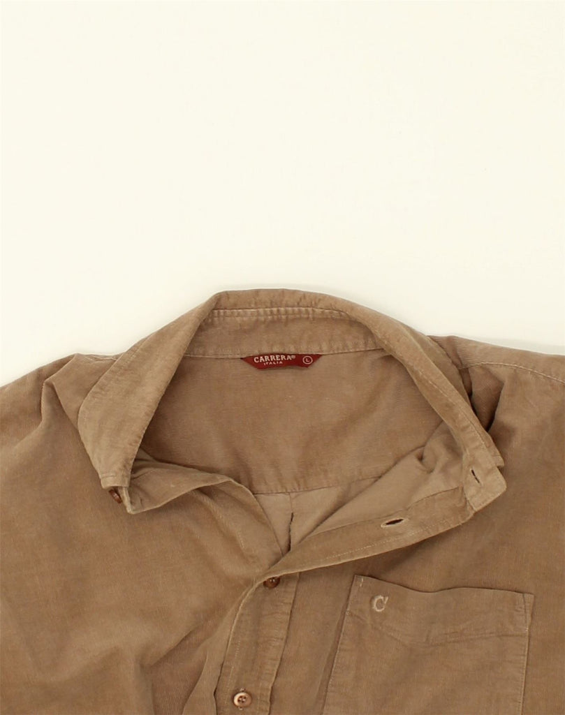 CARRERA Mens Shirt Large Brown Cotton | Vintage Carrera | Thrift | Second-Hand Carrera | Used Clothing | Messina Hembry 
