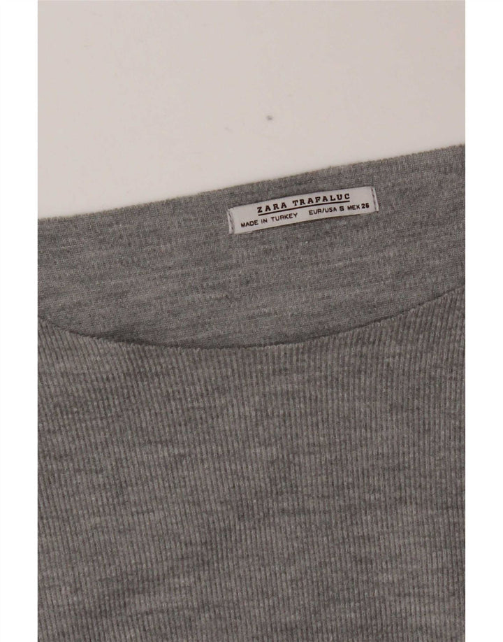 Zara Womens Trafaluc Oversized Top Long Sleeve UK 10 Small Grey