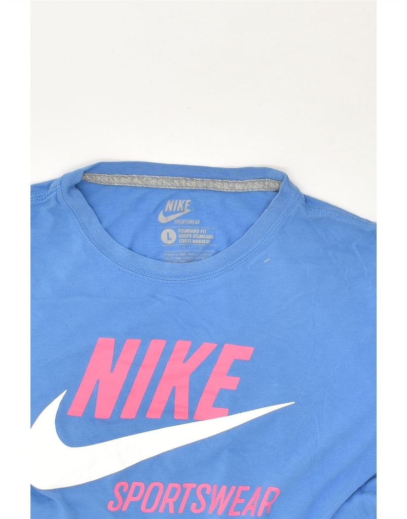 NIKE Mens Standard Fit Graphic T-Shirt Top Large Blue Cotton | Vintage Nike | Thrift | Second-Hand Nike | Used Clothing | Messina Hembry 