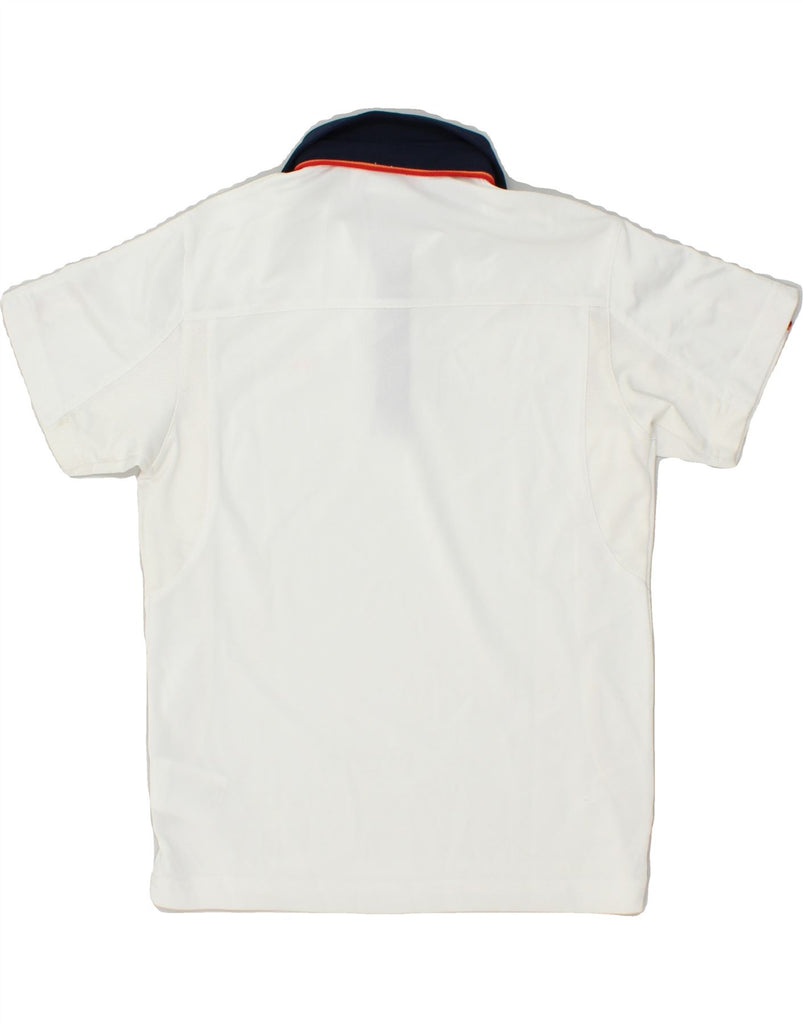 ELLESSE Boys Polo Shirt 7-8 Years White Polyester | Vintage Ellesse | Thrift | Second-Hand Ellesse | Used Clothing | Messina Hembry 