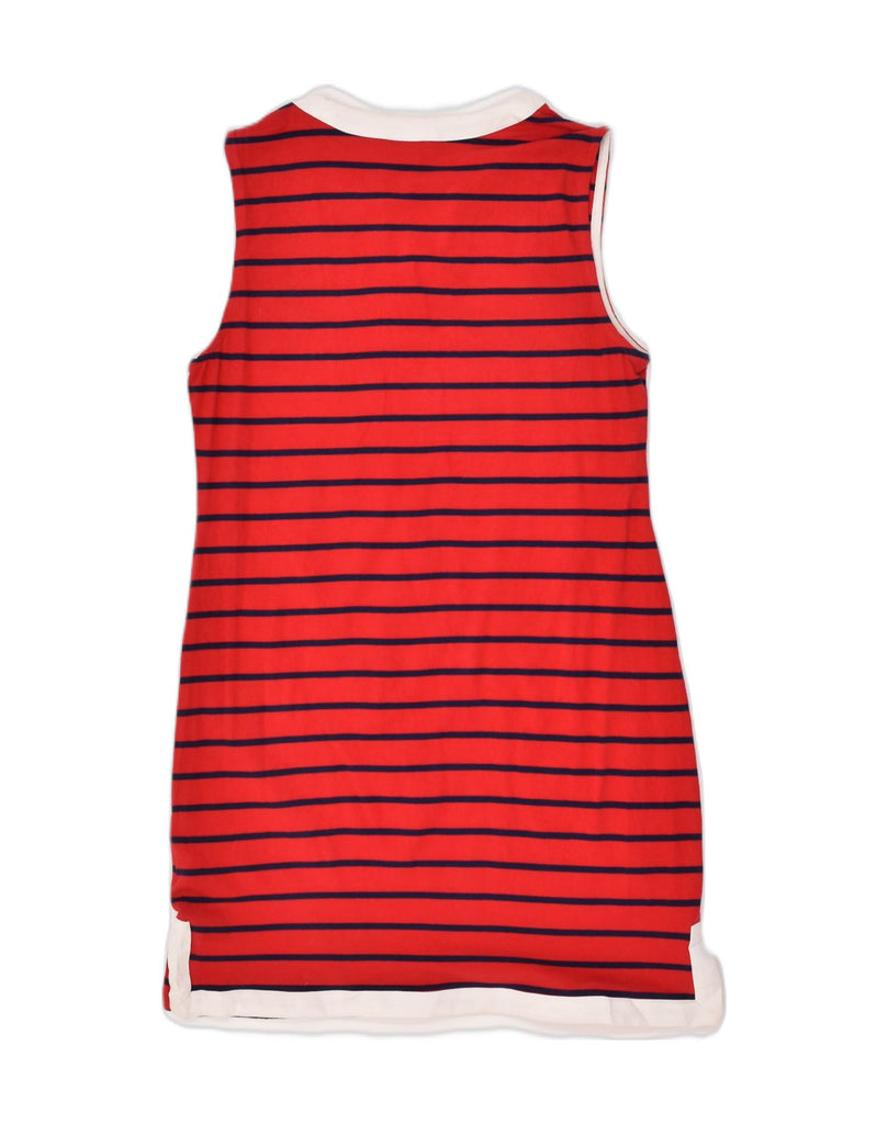 NAUTICA Womens Sleeveless T-Shirt Dress UK 14 Large Red Striped Cotton | Vintage Nautica | Thrift | Second-Hand Nautica | Used Clothing | Messina Hembry 