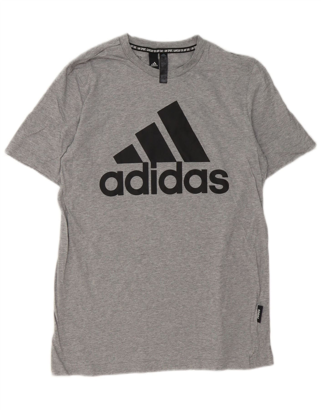 Adidas Mens Graphic T-Shirt Top Small Grey Flecked Cotton