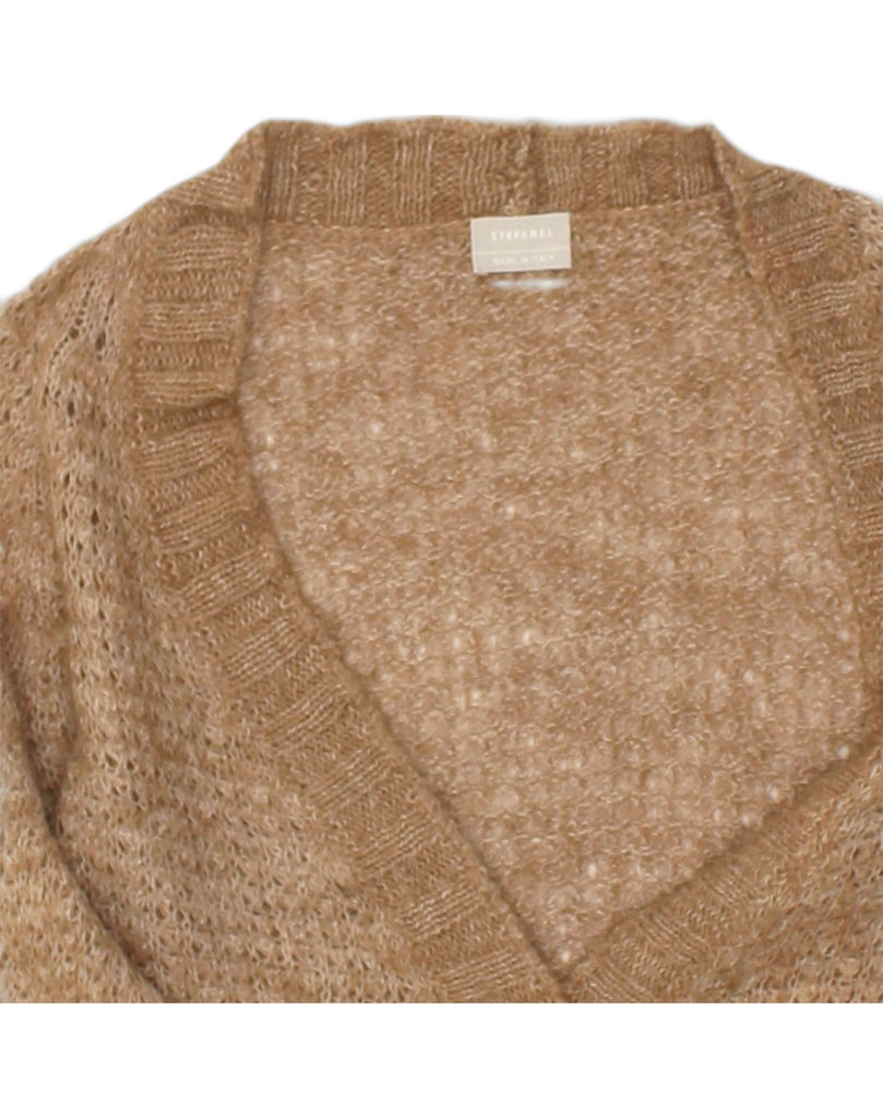 STEFANEL Womens Cardigan Sweater UK 14 Medium Brown Alpaca Wool | Vintage Stefanel | Thrift | Second-Hand Stefanel | Used Clothing | Messina Hembry 