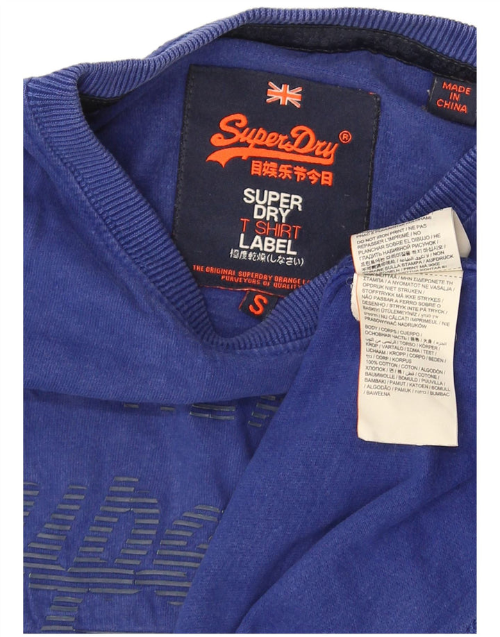 Superdry Mens Graphic T-Shirt Top Small Blue Cotton