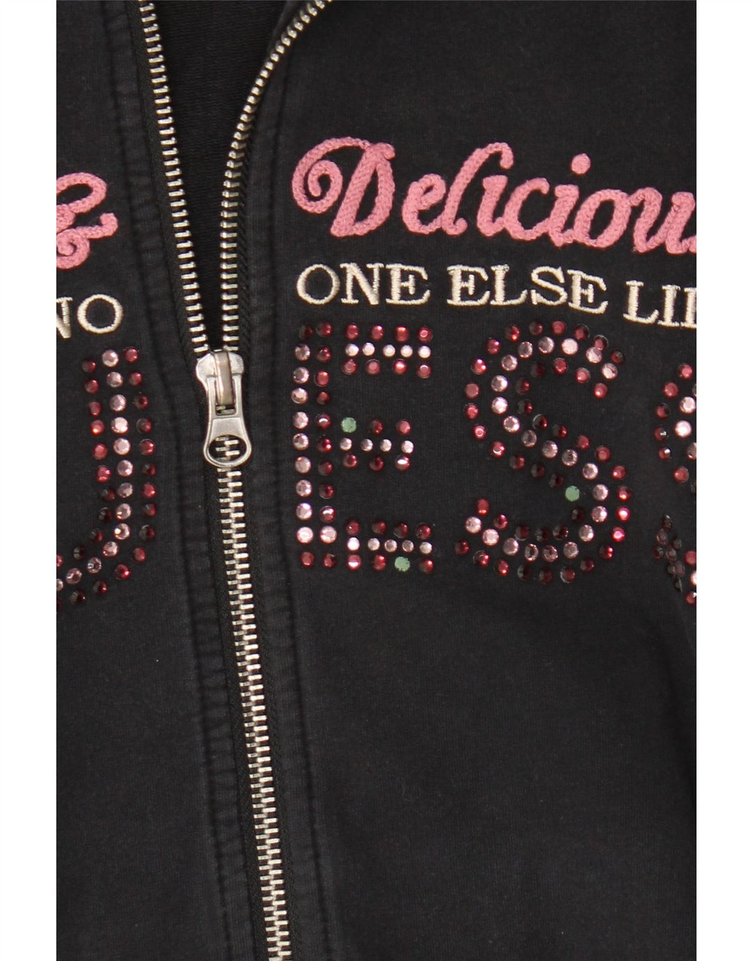 Guess Womens Graphic Tracksuit Top Jacket UK 8 Small Black
