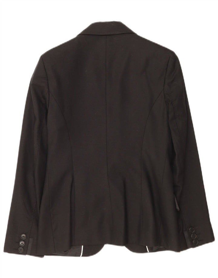 Laura Ashley Womens 1 Button Blazer Jacket UK 10 Small Black Wool