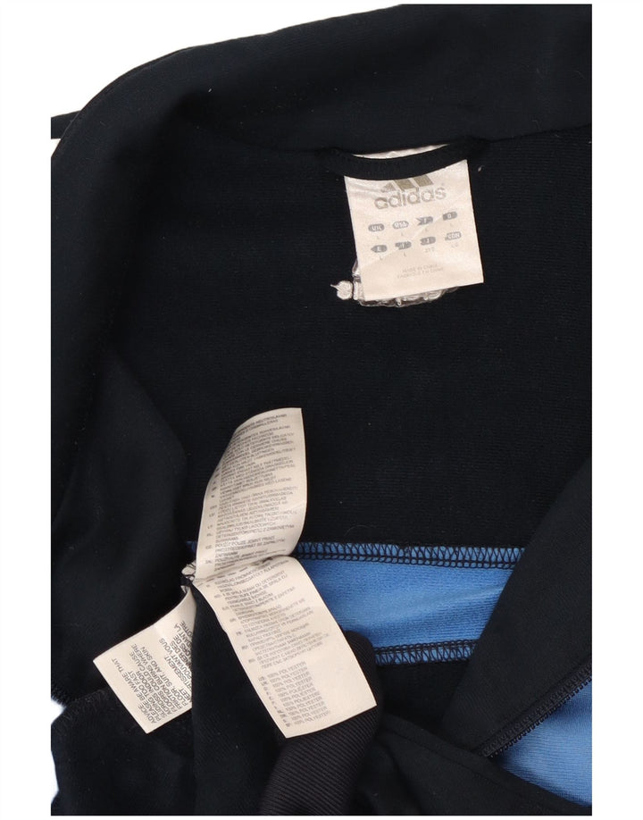 Adidas Mens Tracksuit Top Jacket Large Navy Blue Colourblock Polyester