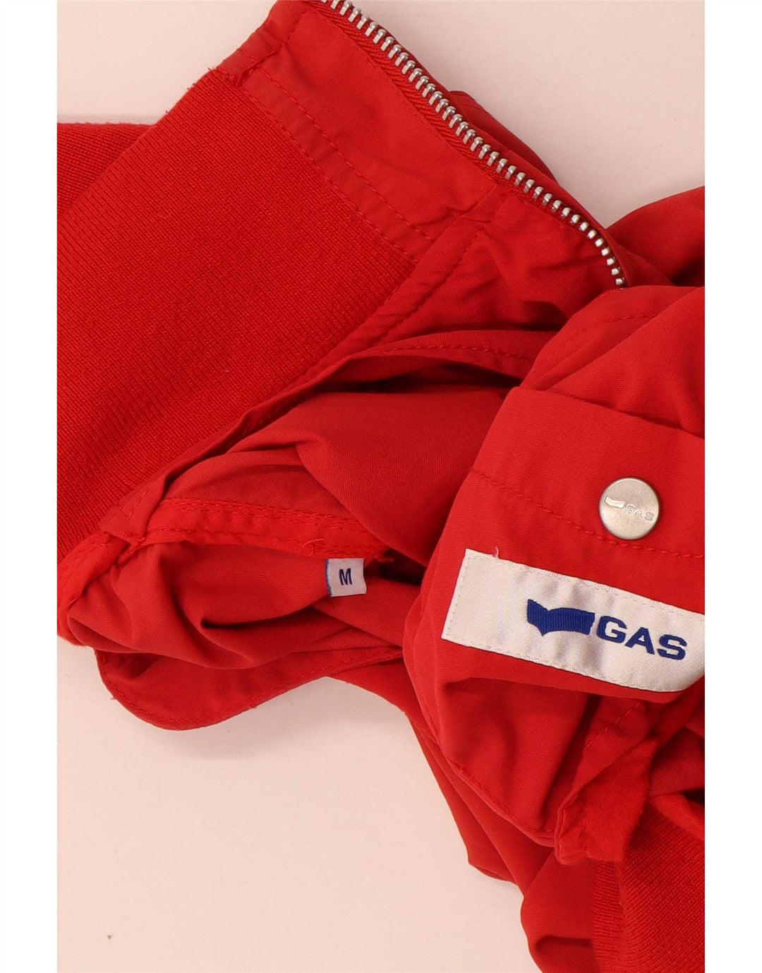Gas Mens Bomber Jacket UK 38 Medium Red Polyamide