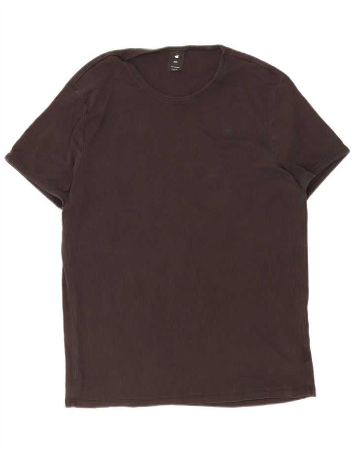 G-Star Mens T-Shirt Top 2XL Brown Cotton
