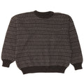 Vintage Mens Crew Neck Jumper Sweater Large Black Geometric