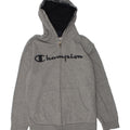 CHAMPION Boys Graphic Zip Hoodie Sweater 11-12 Years Large  Grey Cotton | Vintage Champion | Thrift | Second-Hand Champion | Used Clothing | Messina Hembry 