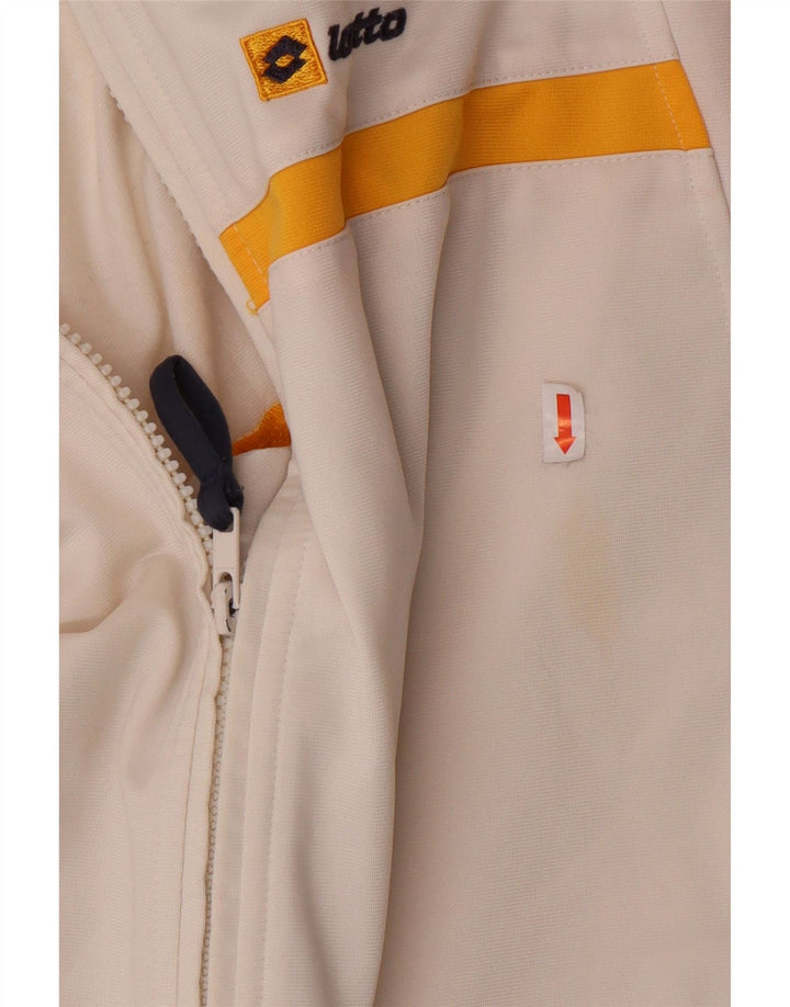 LOTTO Mens Tracksuit Top Jacket IT 52/56 XL White Polyester Vintage Lotto and Second-Hand Lotto from Messina Hembry 