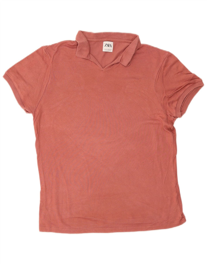 Zara Womens Polo Shirt UK 12 Medium Pink