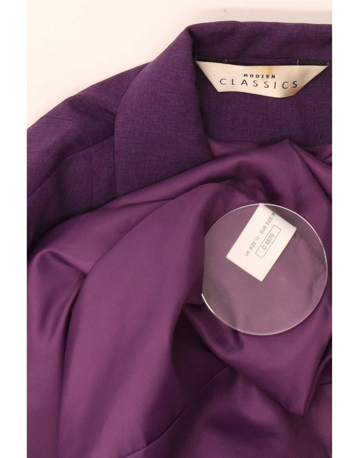 Modern Classics Womens Overcoat UK 12 Medium Purple Polyester
