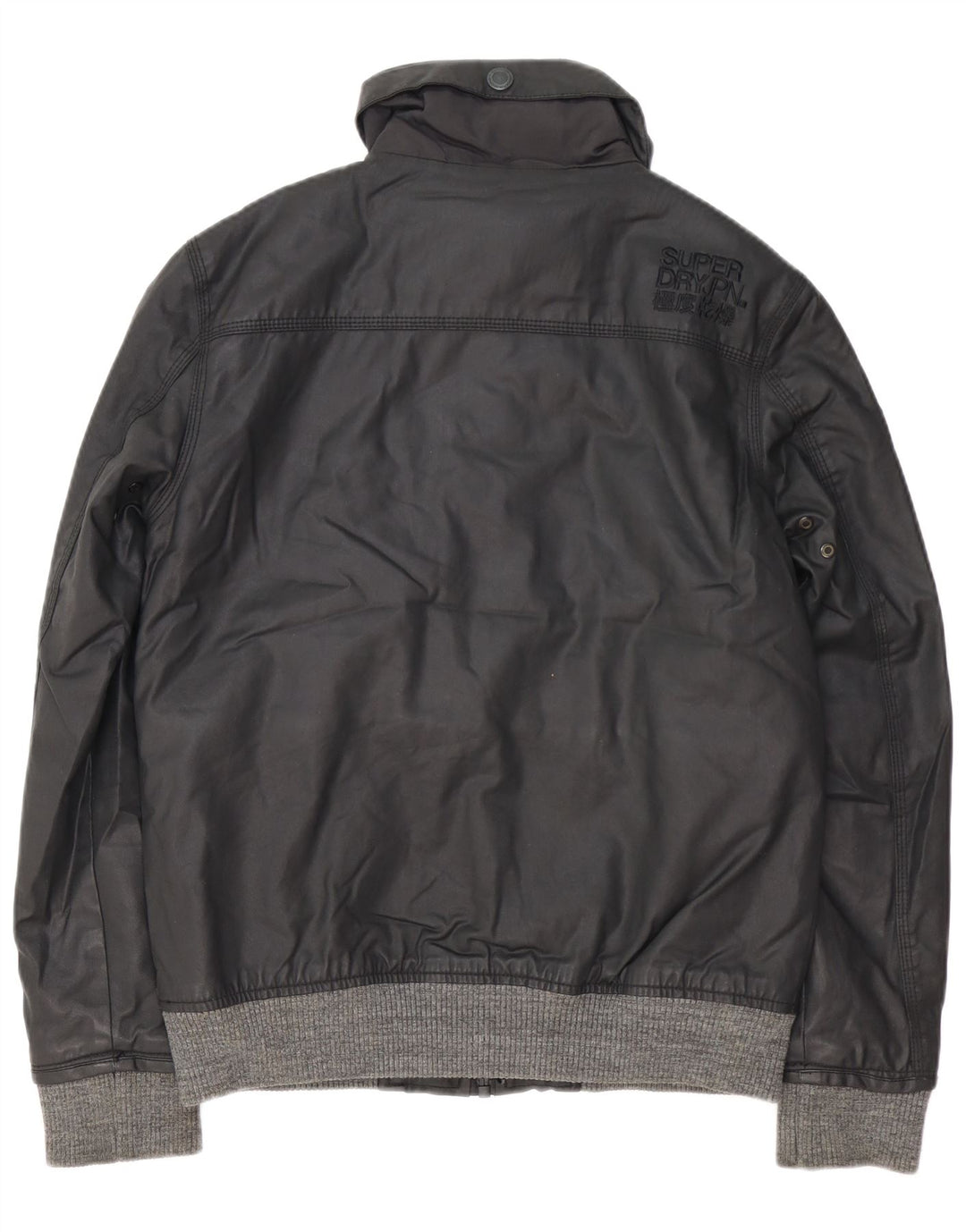 SUPERDRY Mens Bomber Jacket UK 40 Large Black Polyester