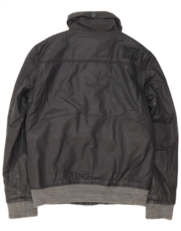 SUPERDRY Mens Bomber Jacket UK 40 Large Black Polyester