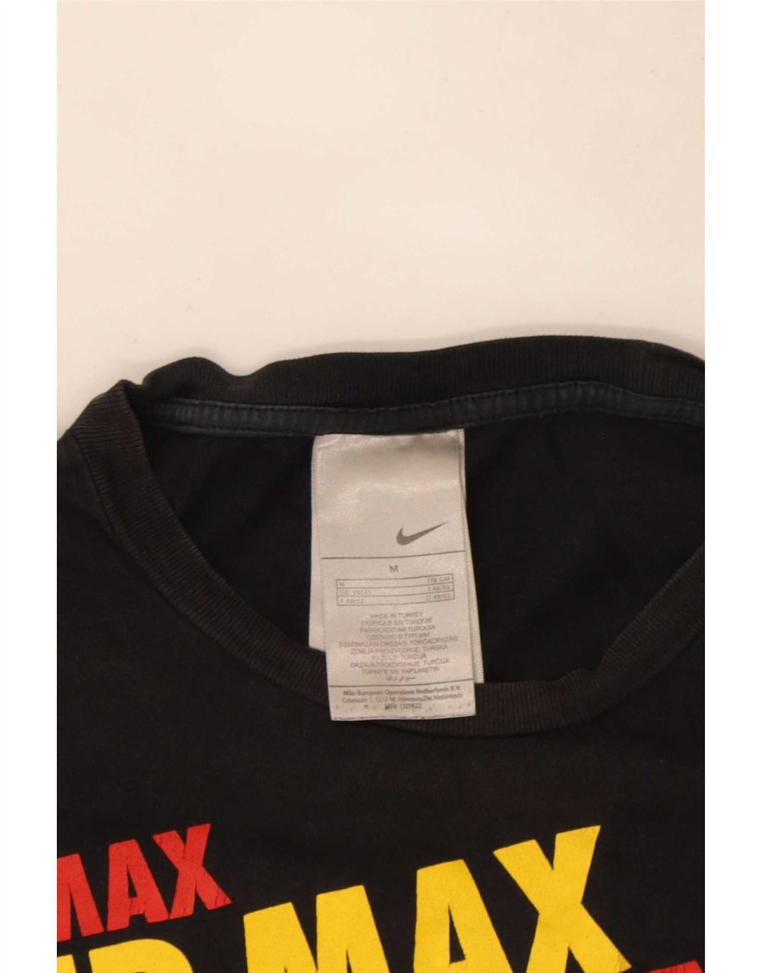 Nike Mens Graphic T-Shirt Top UK 39/40 Medium Black Cotton