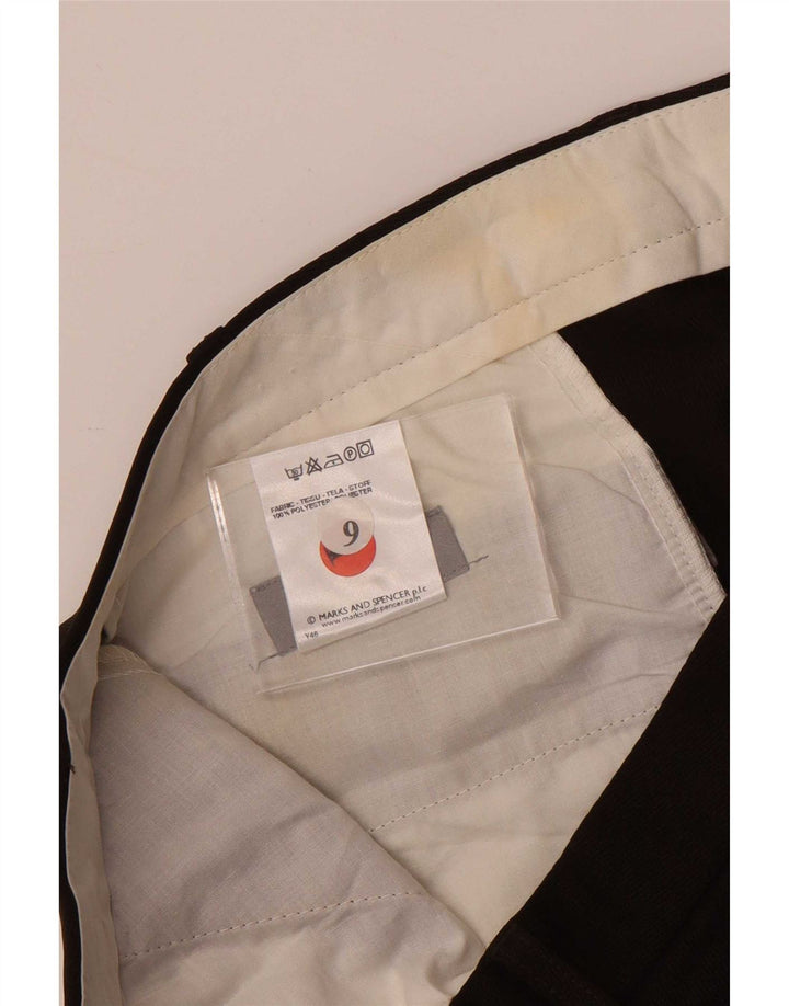 Marks & Spencer Mens Straight Suit Trousers W40 L29 Brown Polyester