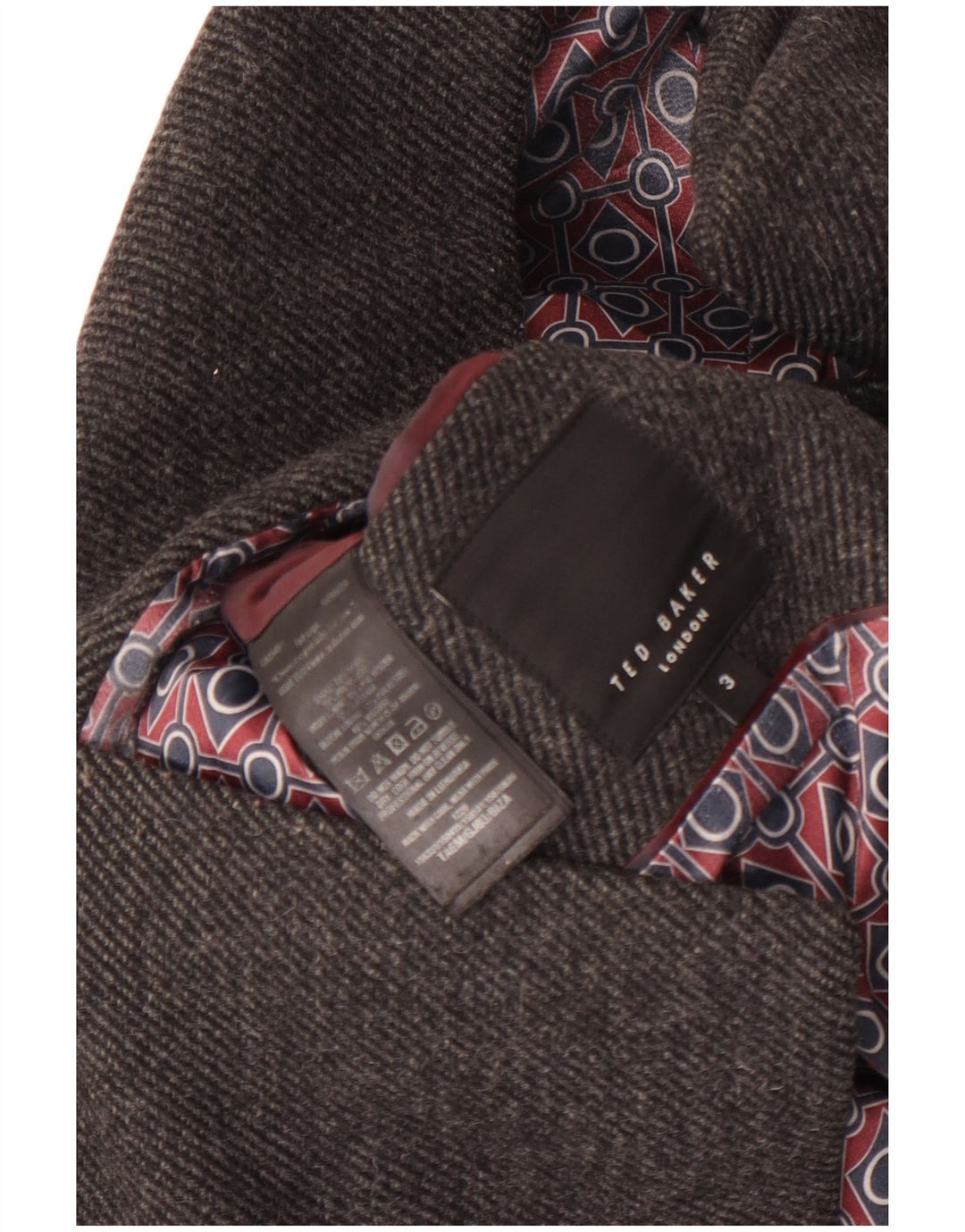 Ted Baker Mens Pea Coat Size 3 Medium Grey Wool