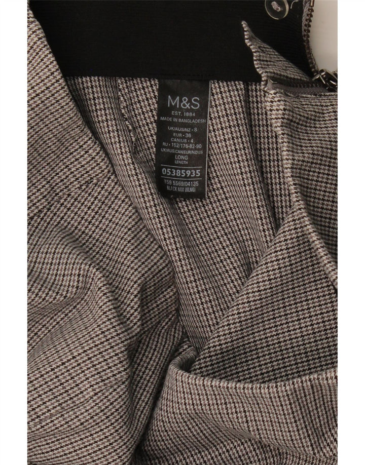 Marks & Spencer Womens Skinny Trousers UK 8 Small W26 L28 Grey Houndstooth