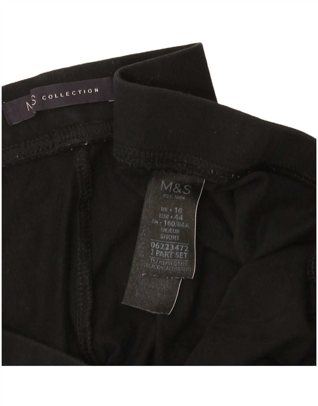 Marks & Spencer Womens Crop Leggings UK 16 Large Black Cotton