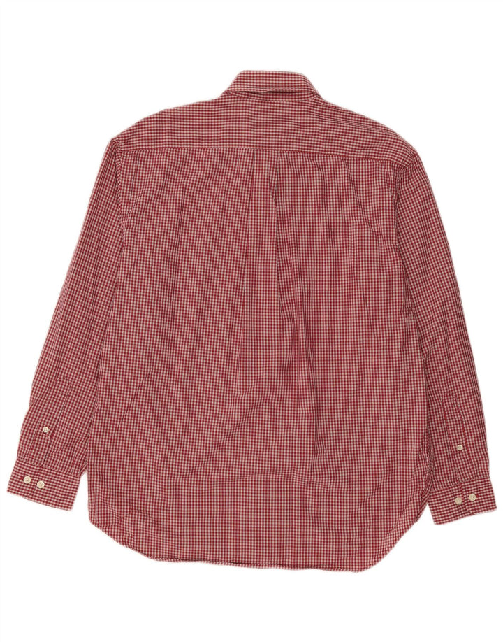 Eddie Bauer Mens Shirt Medium Red Check Cotton