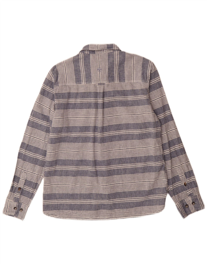 Fat Face Mens Regular Fit Shirt Large Blue Striped Linen