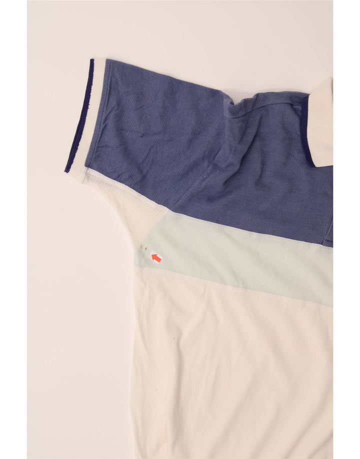 ASICS Mens Polo Shirt Large White Colourblock Cotton Vintage Asics and Second-Hand Asics from Messina Hembry 