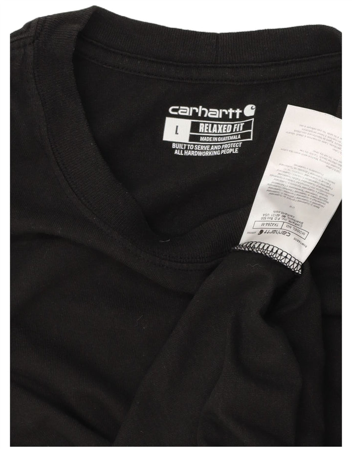 CARHARTT Mens Relaxed Fit T-Shirt Top Large Black Cotton