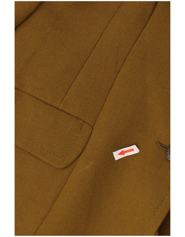 Roccobarocco Womens 4 Button Blazer Jacket IT 44 Medium Khaki Wool