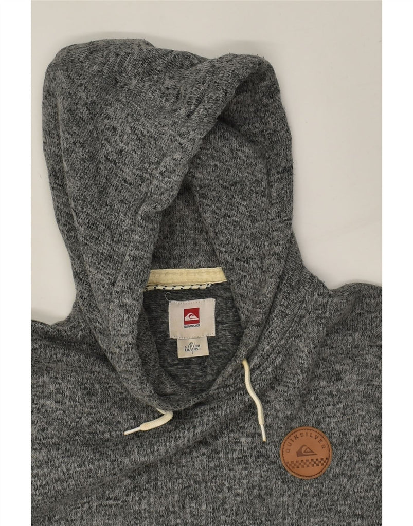 QUIKSILVER Mens Hooded Crew Neck Jumper Sweater Small Grey Flecked | Vintage Quiksilver | Thrift | Second-Hand Quiksilver | Used Clothing | Messina Hembry 