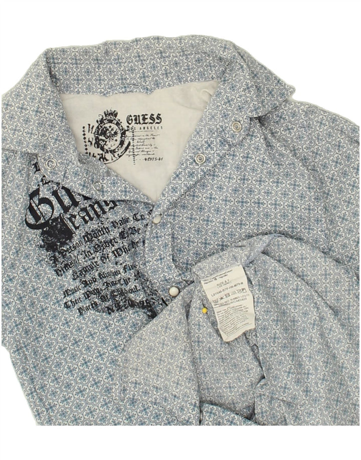 GUESS Boys Graphic Shirt 7-8 Years Blue Floral Cotton Vintage Guess and Second-Hand Guess from Messina Hembry 