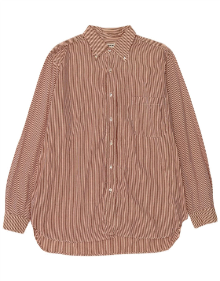 Alberto Aspesi Mens Shirt Size 43 17 XL Red Striped