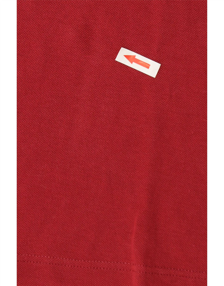 Fred Perry Mens Polo Shirt Large Burgundy Cotton