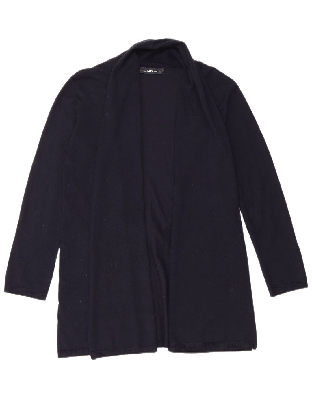 Zara Womens Open Cardigan Sweater UK 10 Small Navy Blue Viscose