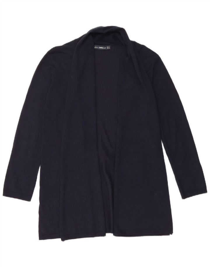 Zara Womens Open Cardigan Sweater UK 10 Small Navy Blue Viscose